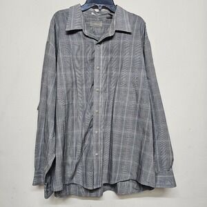 Natural Issue Mens XXL Button Front‎ Shirt Gray Micro Houndstooth Check Casual